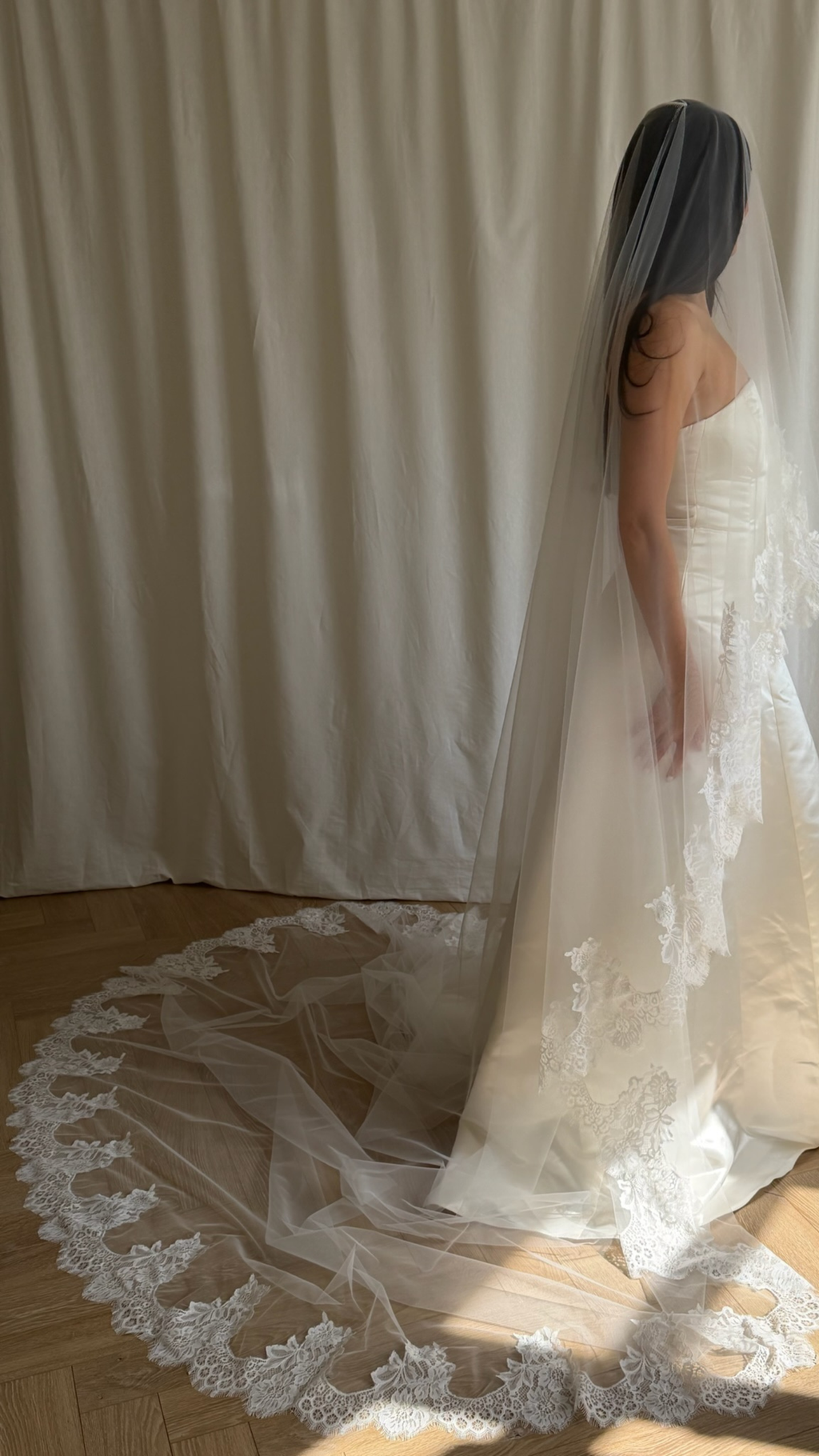 LACE TRIM DROP VEIL (#8006)