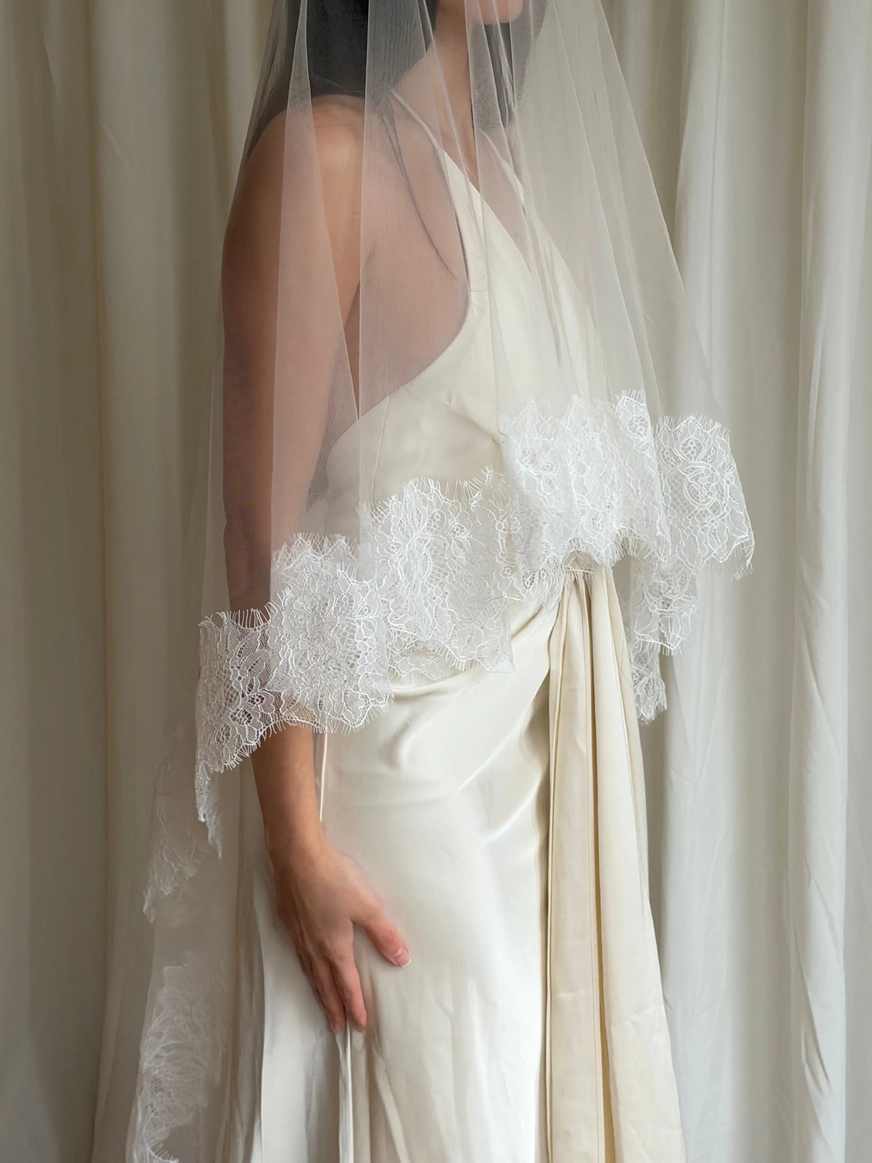 Lace wedding veil soft signature tulle bridal accessory