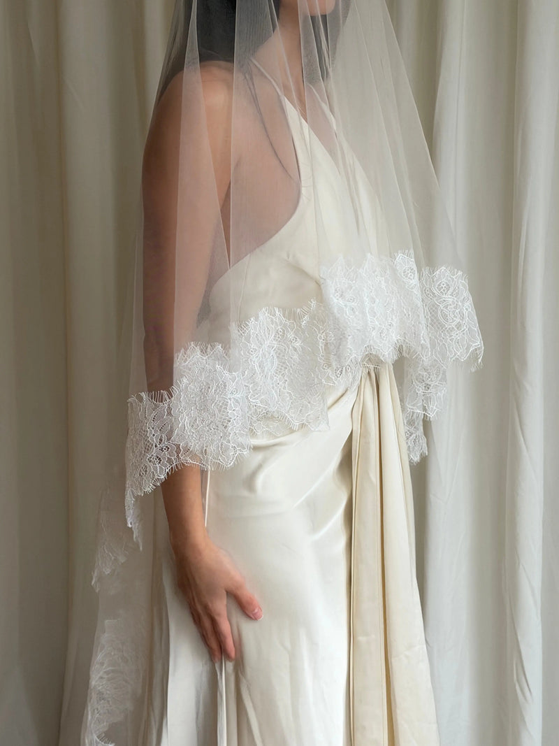 Lace wedding veil soft signature tulle bridal accessory