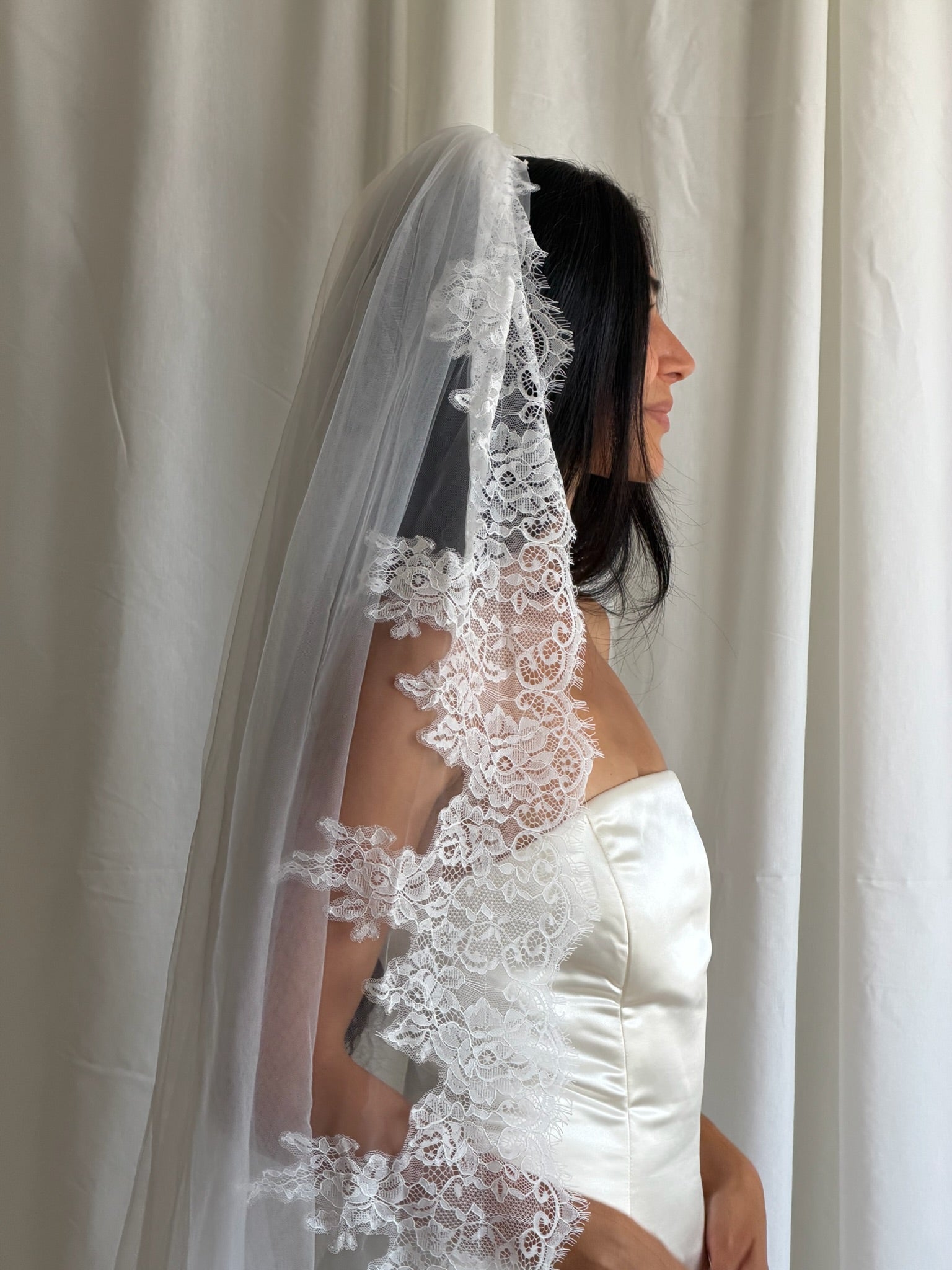LACE TRIM VEIL (#6004)