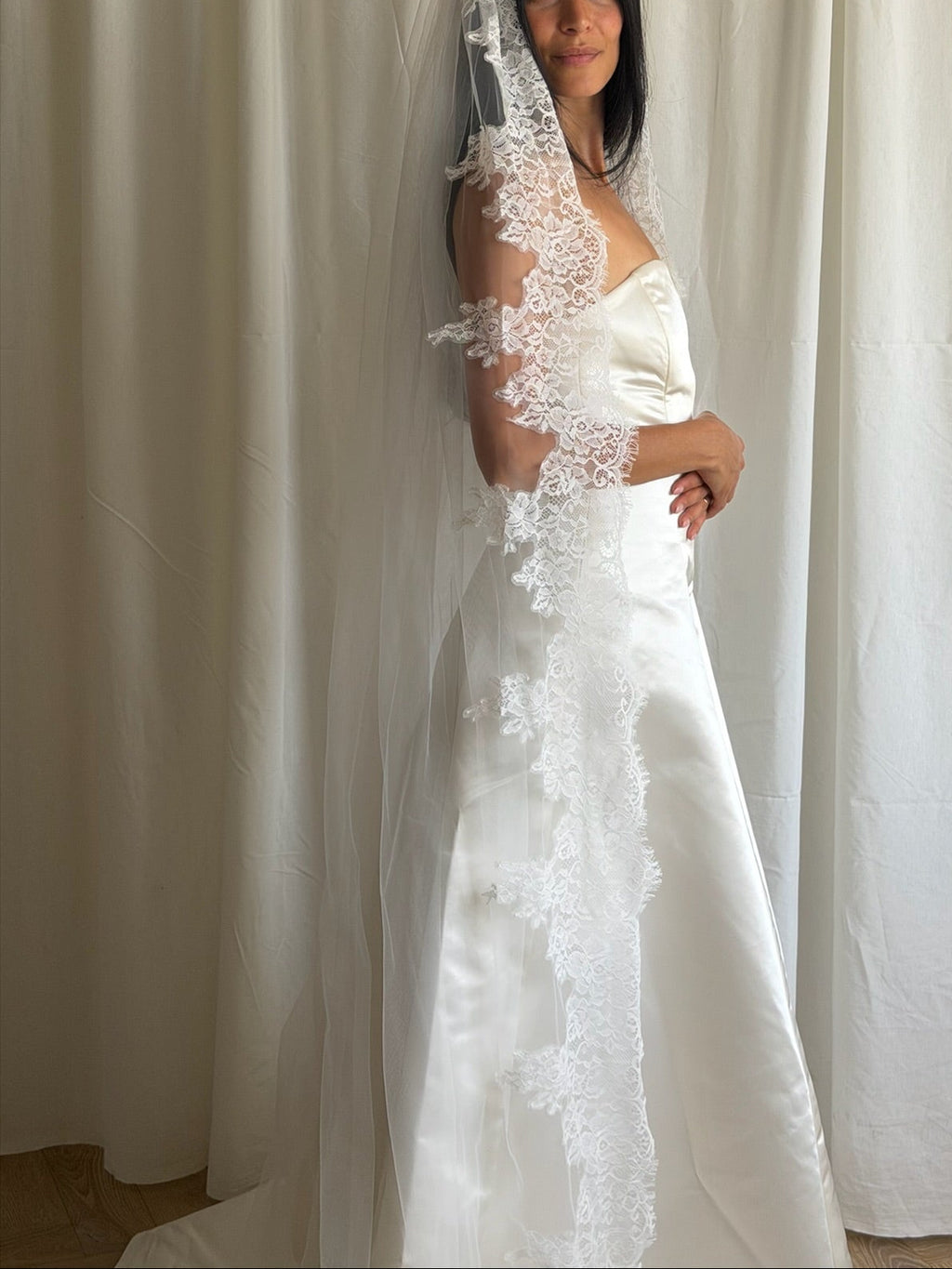 LACE TRIM VEIL (#6004)