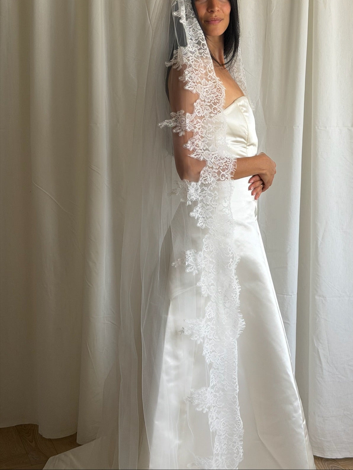 LACE TRIM VEIL (#6004)