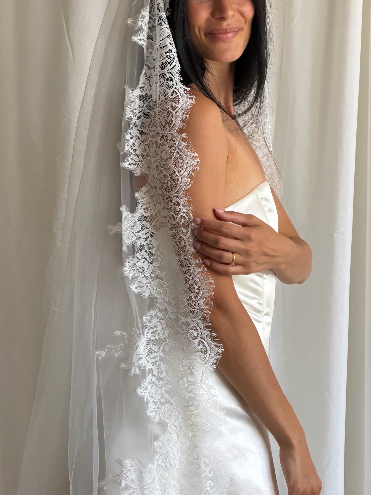 LACE TRIM VEIL (#6004)