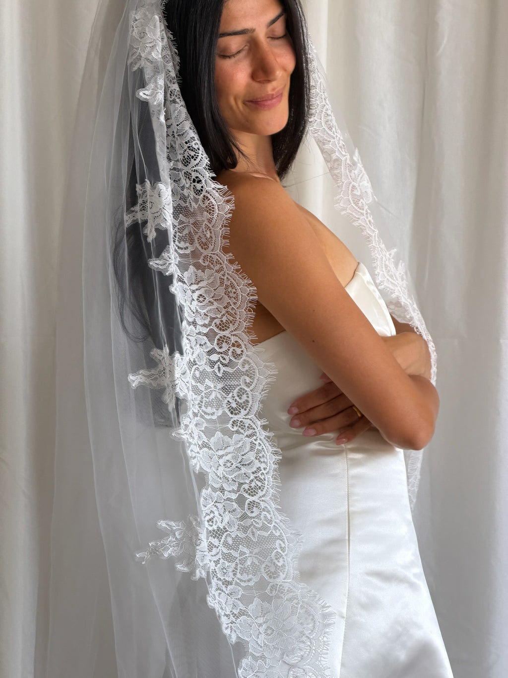 LACE TRIM VEIL (#6004)