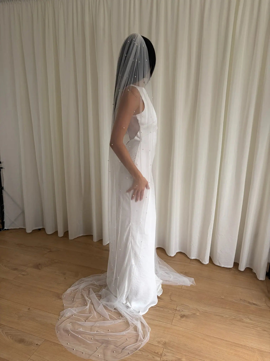 Lightweight cathedral veil soft tulle