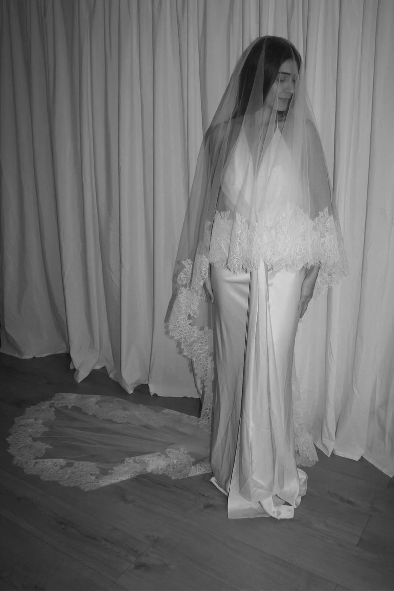 Cathedral soft tulle wedding veil