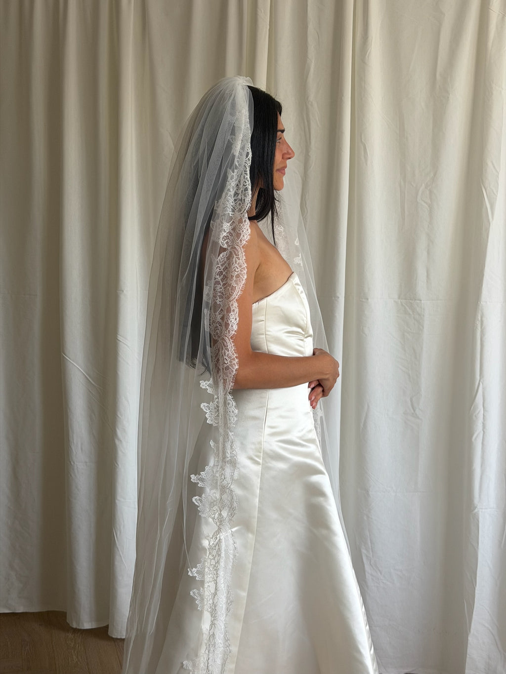 LACE TRIM VEIL (#6003)