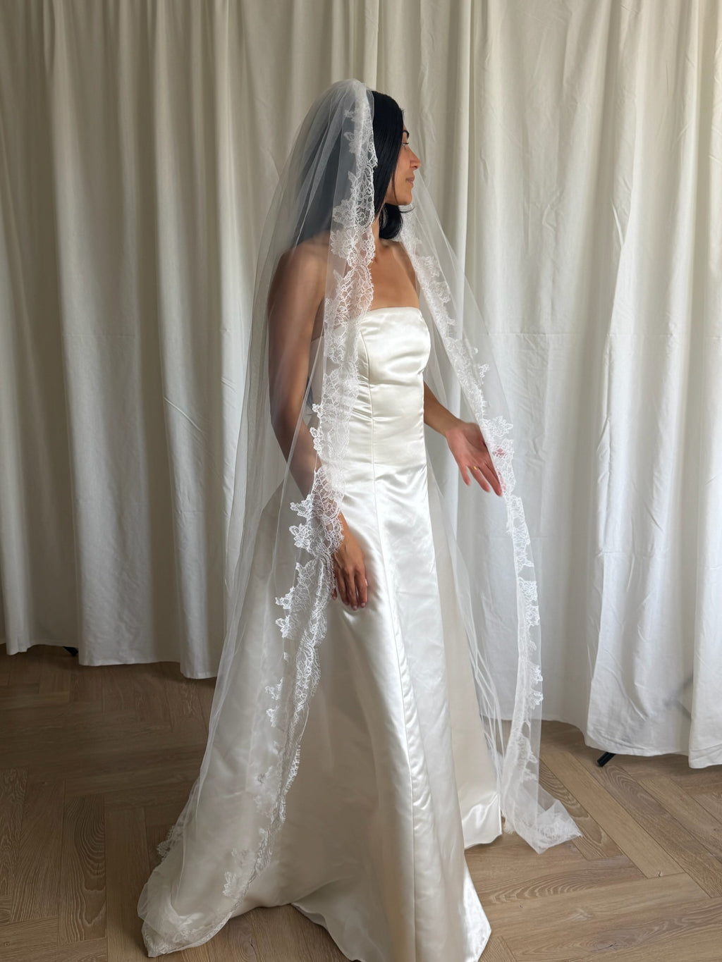 LACE TRIM VEIL (#6003)