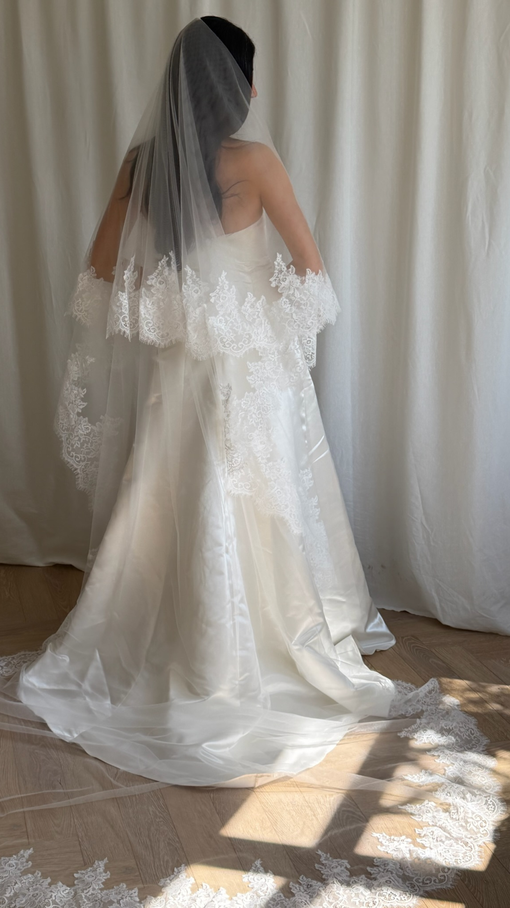 LACE TRIM DROP VEIL (#8004)