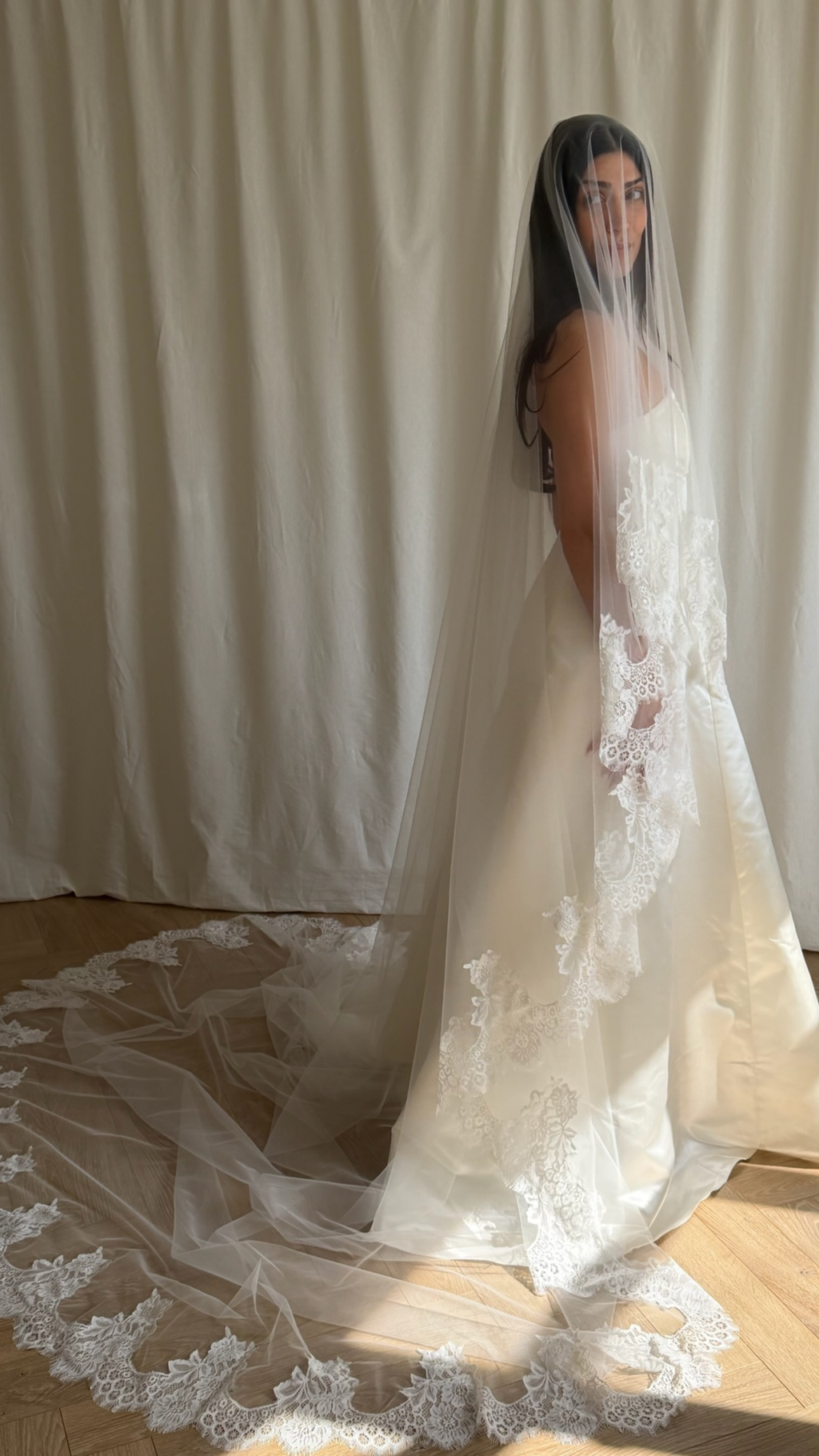 LACE TRIM DROP VEIL (#8006)