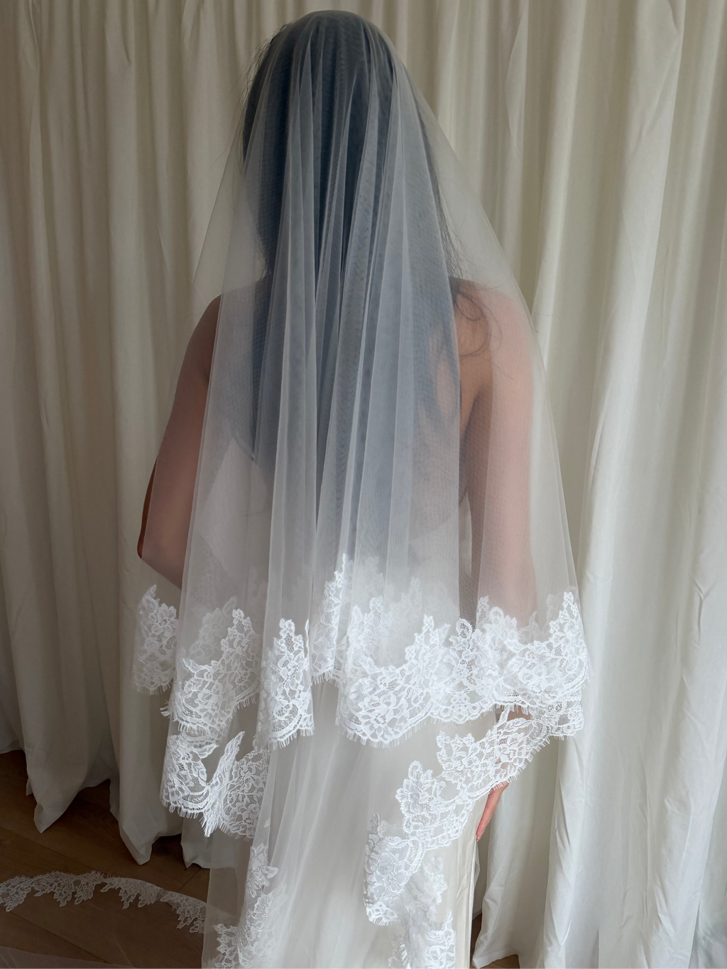 Lace cathedral wedding veil