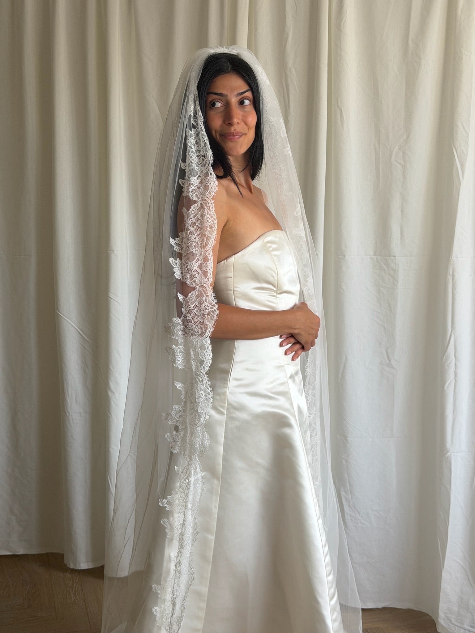 LACE TRIM VEIL (#6003)