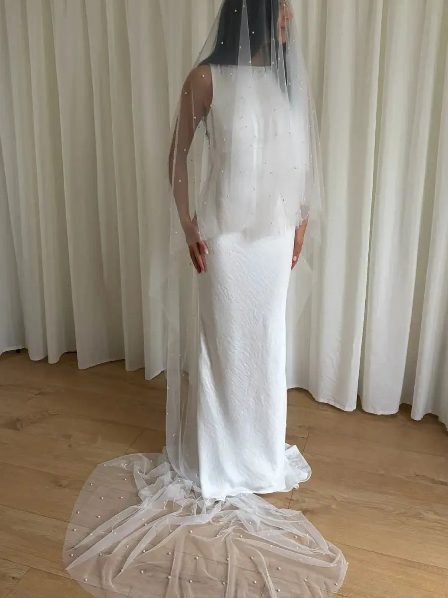 Lightweight cathedral veil soft tulle