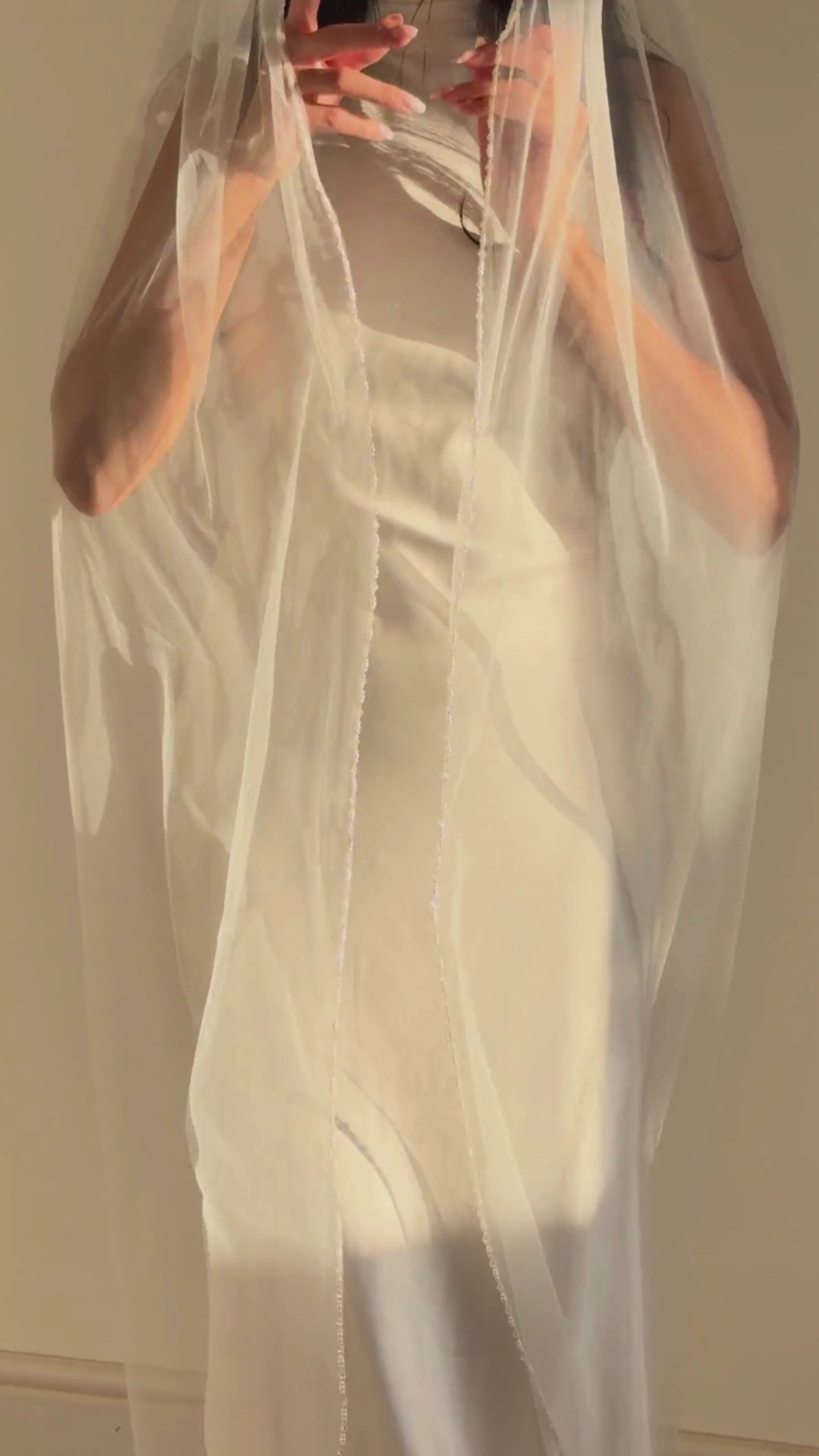Modern bridal veil soft signature tulle