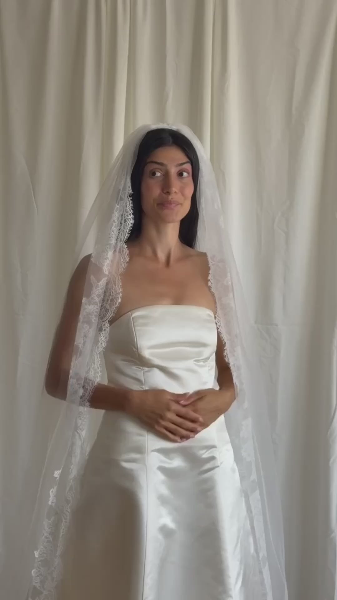 LACE TRIM VEIL (#6003)