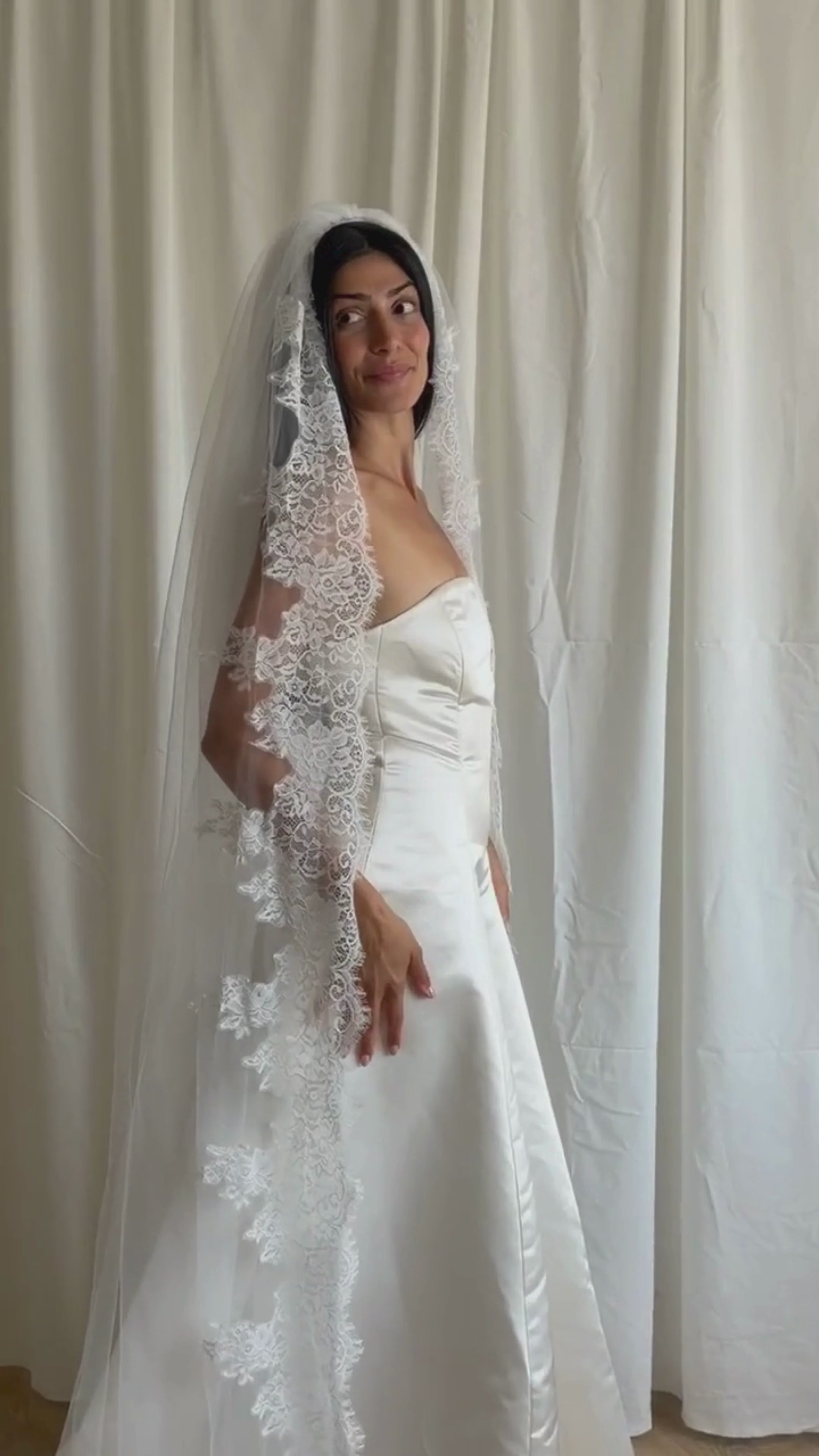 LACE TRIM VEIL (#6004)